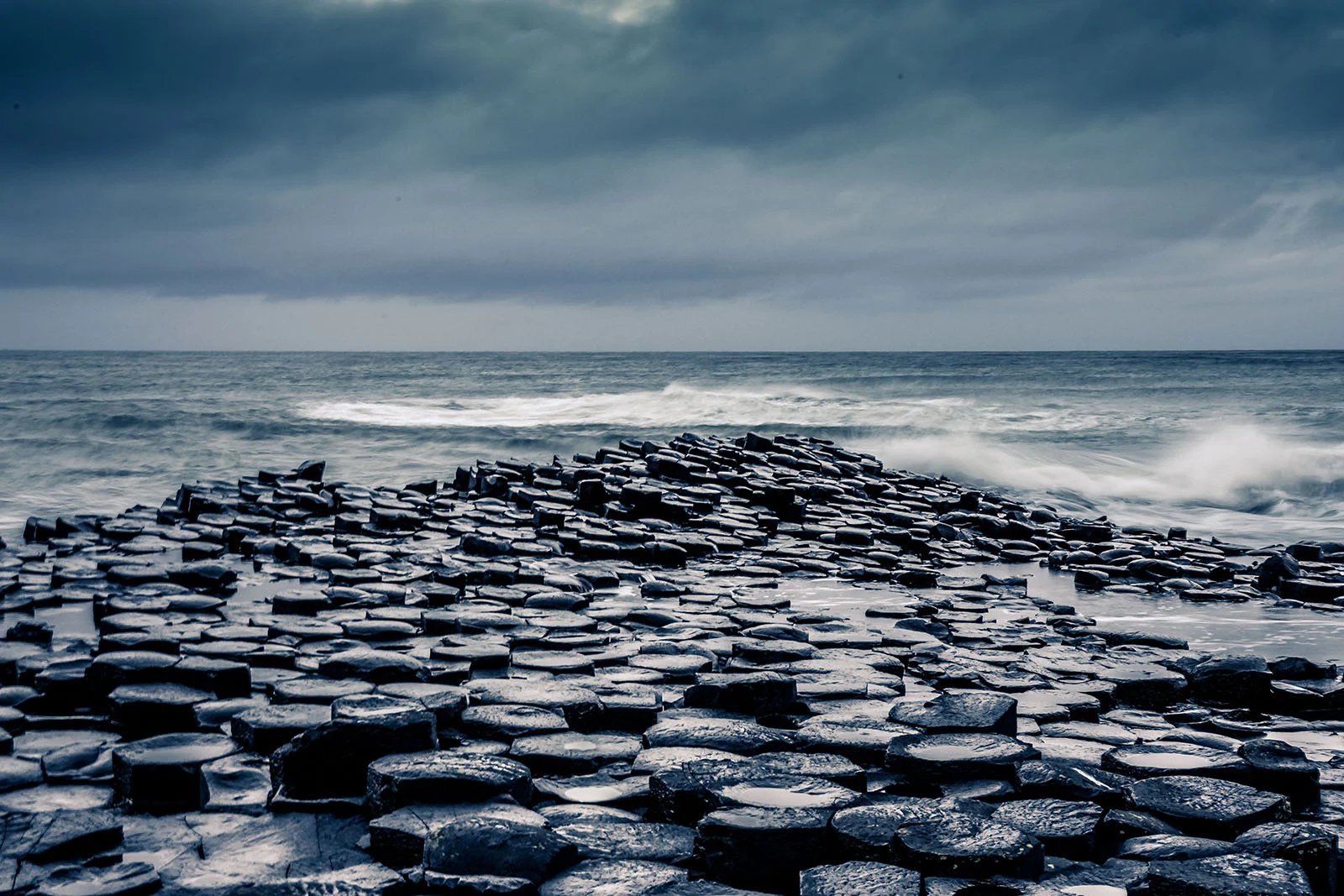 Hexagonal basalt columns at Giant's Causeway, Northern Ireland