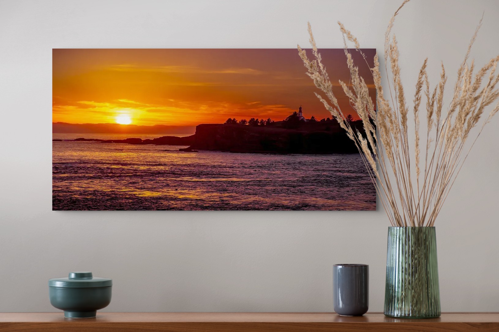 Cape Flattery Lighthouse fine art print displayed on a wall