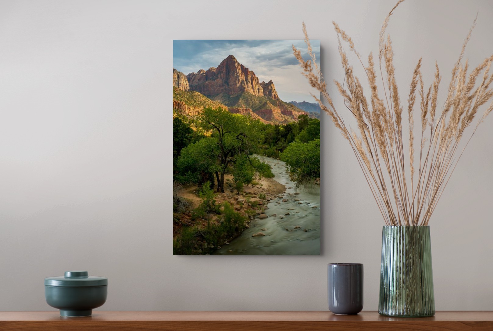 The Watchman, Zion fine art print displayed on a wall